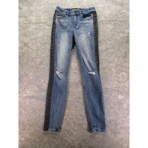 Express Jeans Womens 4 Ankle Legging Stretch‎ Denim High Rise braid outseam